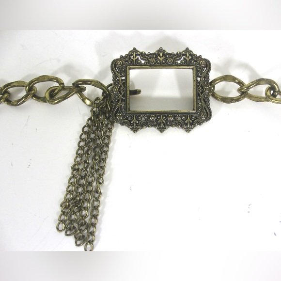 Chunky Gold Metal Chain Belt Solid Brass Eighties - Picture 5 of 8